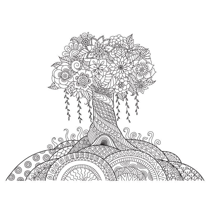 Frendorf | Zwarte en Witte Doodles Muurbehang Fantasy Kinderen Vochtbestendige Muurkunst