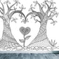 Frendorf | Zwarte en Witte Doodles Muurbehang Fantasy Kinderen Vochtbestendige Muurkunst