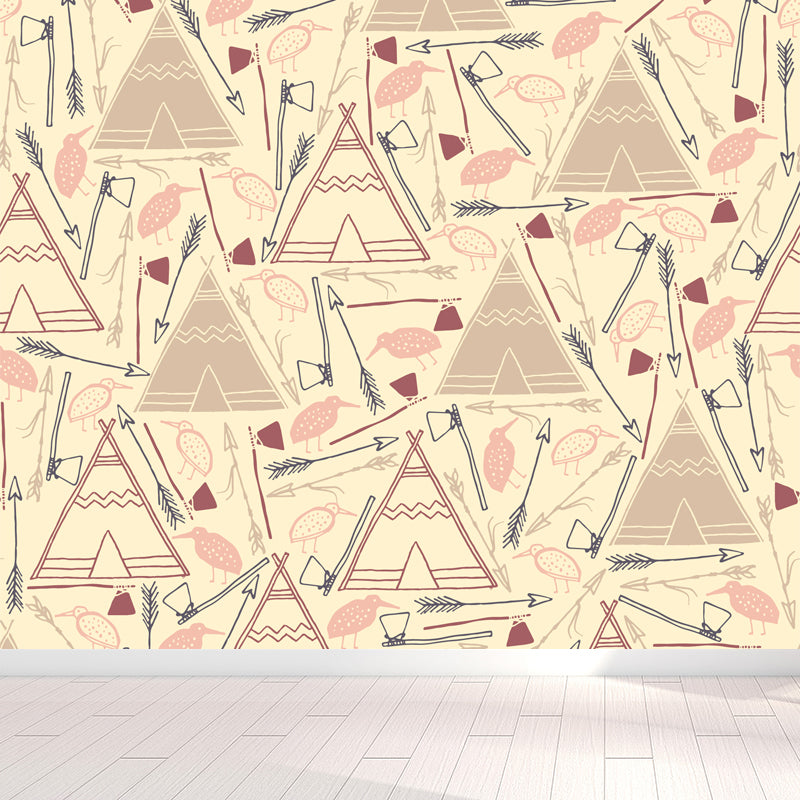 Ganzes Cartoon-Muster Wandtapete Dekorative Moderne Mädchen Schlafzimmer Wandverkleidung