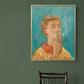 Moderne Malerei Junge Rauchen Leinwand Gelb Texturiertes Wandkunst Drucken für Wohnzimmer
