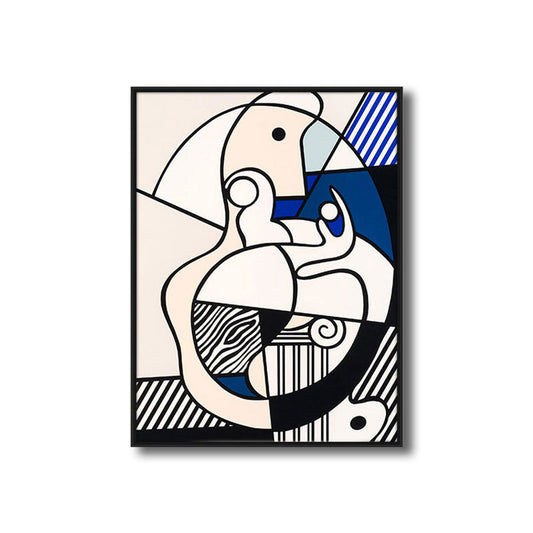 Frendorf | Beige Novel Graphic Canvas Texturiert Pop Art Esszimmer Wanddeko, Mehrere Größen