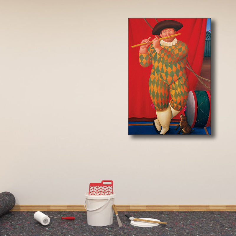 Frendorf | Helle traditionelle Leinwand Wanddekoration Unterhaltung Mann Zeichnung Kunstdruck für das Familienzimmer