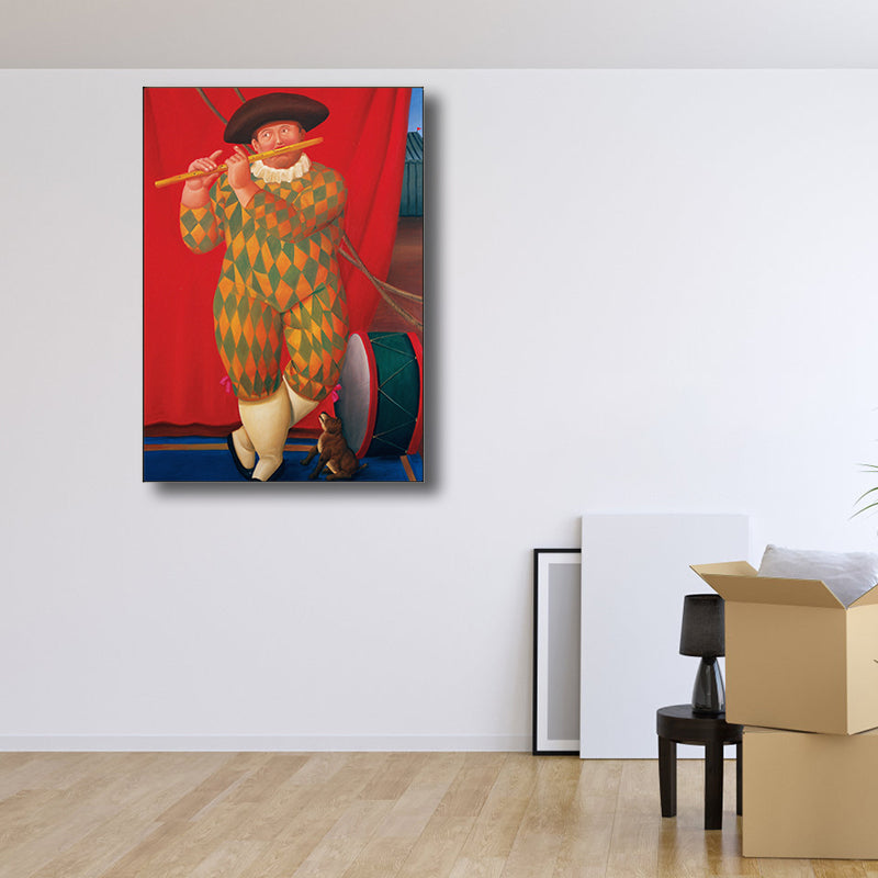 Frendorf | Helle traditionelle Leinwand Wanddekoration Unterhaltung Mann Zeichnung Kunstdruck für das Familienzimmer