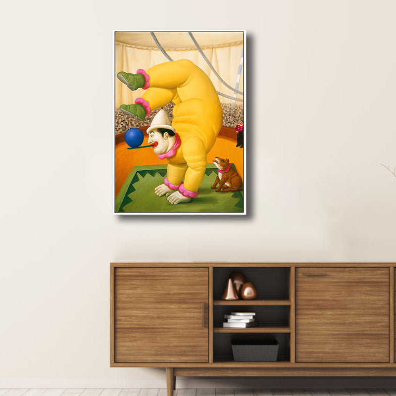 Frendorf | Helle traditionelle Leinwand Wanddekoration Unterhaltung Mann Zeichnung Kunstdruck für das Familienzimmer