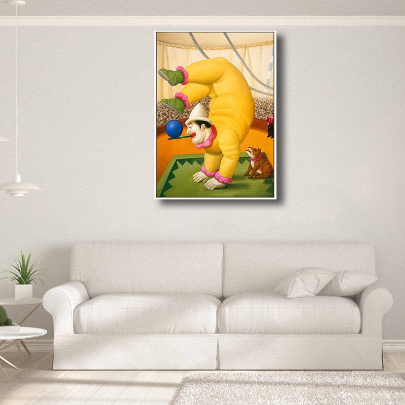 Frendorf | Helle traditionelle Leinwand Wanddekoration Unterhaltung Mann Zeichnung Kunstdruck für das Familienzimmer