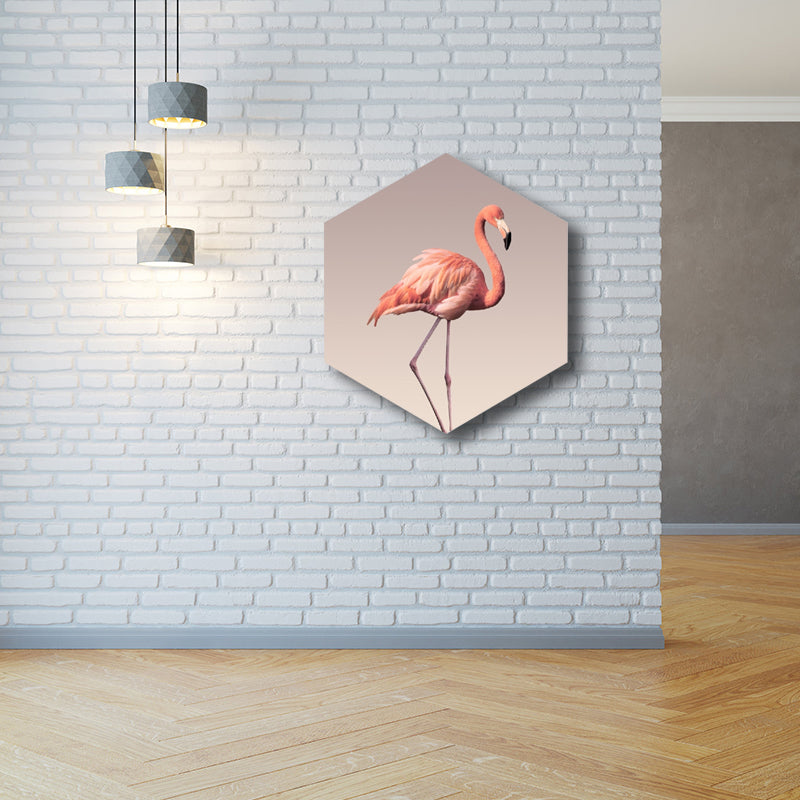 Flamingo Leinwanddruck Hausinterieur Fotografie Tropisches Tier Wandkunst in Pink, Texturiert