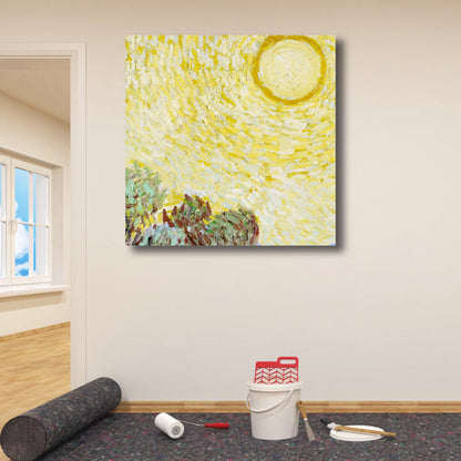 Van Gogh Sternenhimmel Leinwandkunst Kinderstil Texturiertes Gemälde Wanddekoration für das Wohnzimmer