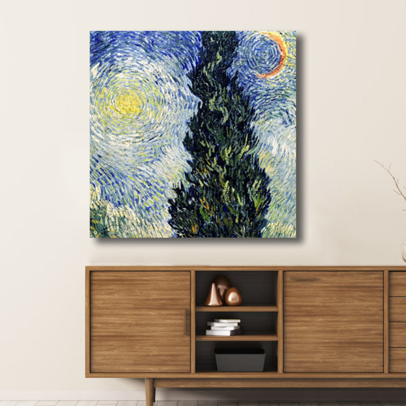 Van Gogh Sternenhimmel Leinwandkunst Kinderstil Texturiertes Gemälde Wanddekoration für das Wohnzimmer