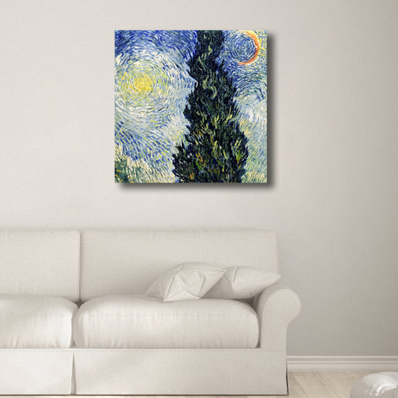 Van Gogh Sternenhimmel Leinwandkunst Kinderstil Texturiertes Gemälde Wanddekoration für das Wohnzimmer