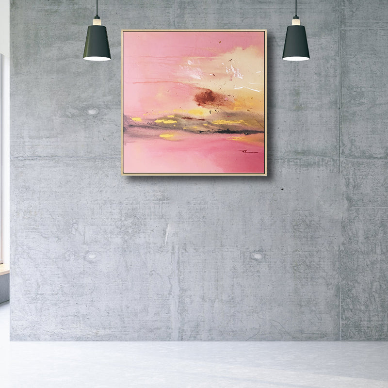 Frendorf | Dunkle Nacht See Szene Malerei Abstrakt Traditionelle Texturierte Leinwand Kunst für Zuhause