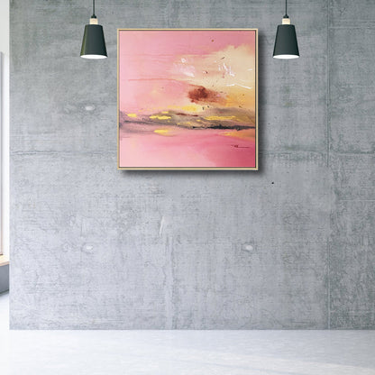 Frendorf | Dunkle Nacht See Szene Malerei Abstrakt Traditionelle Texturierte Leinwand Kunst für Zuhause