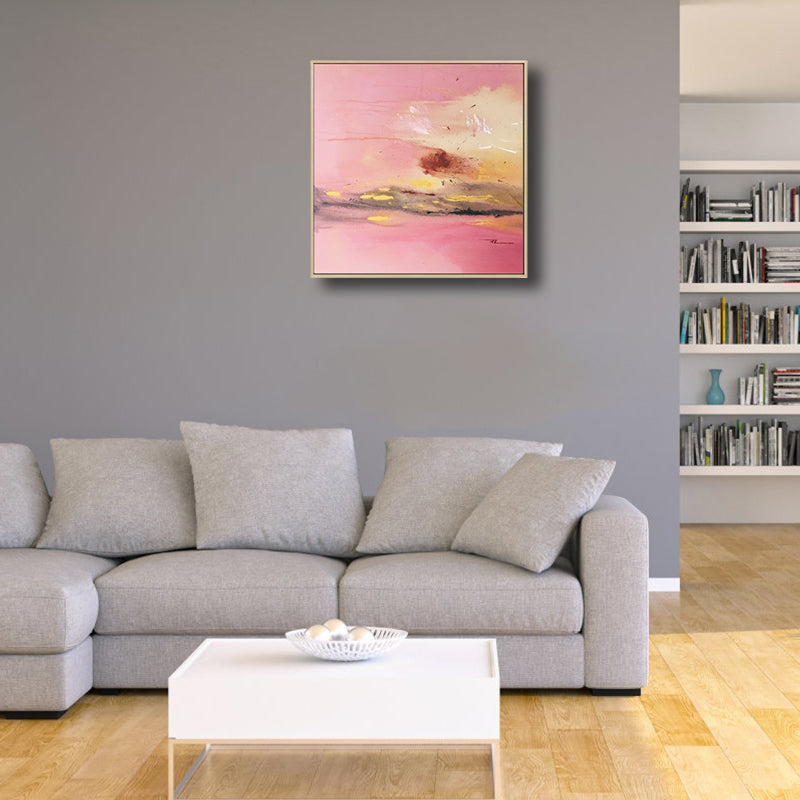 Frendorf | Dunkle Nacht See Szene Malerei Abstrakt Traditionelle Texturierte Leinwand Kunst für Zuhause