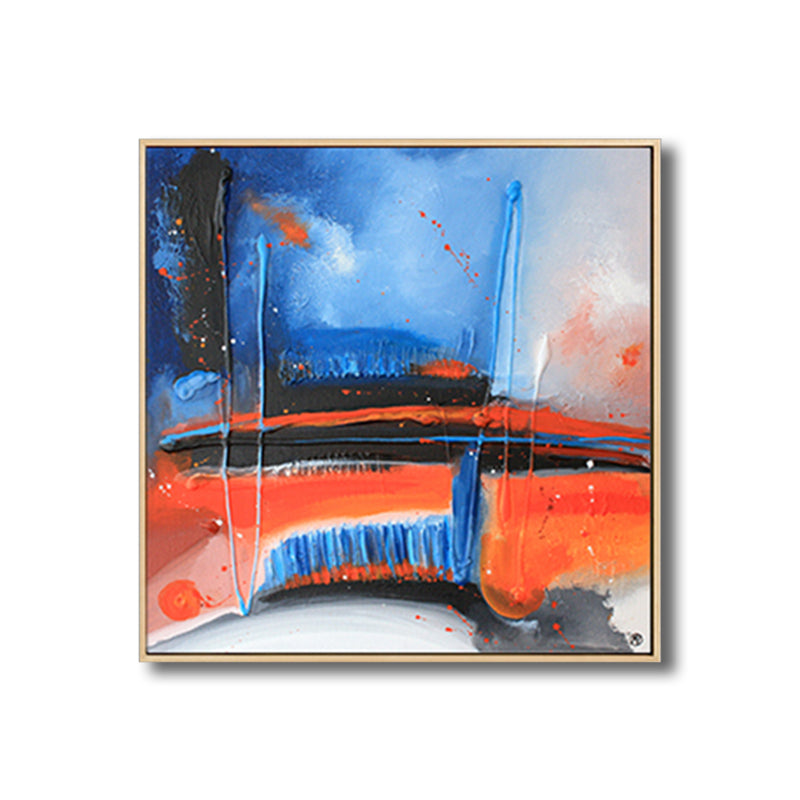 Frendorf | Dunkle Nacht See Szene Malerei Abstrakt Traditionelle Texturierte Leinwand Kunst für Zuhause