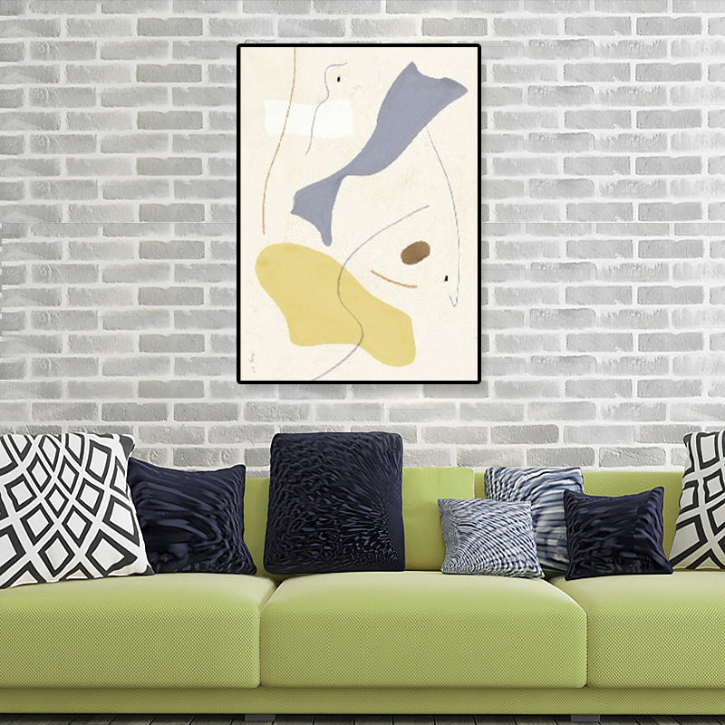 Frendorf | Gelbes Novelle Devise Gemälde Texturiert Abstrakter Expressionismus Wohnzimmer Leinwand Wandkunst