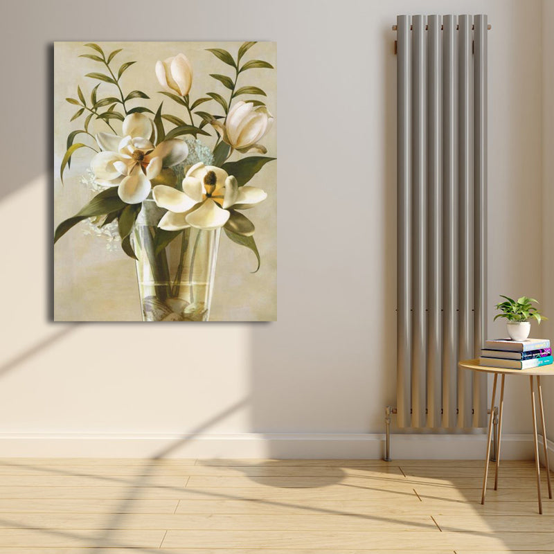 Frendorf | Blumenmuster Wanddeko Zeitgenössische Texturierte Schlafzimmer Eingewickelte Leinwand, Verschiedene Größen