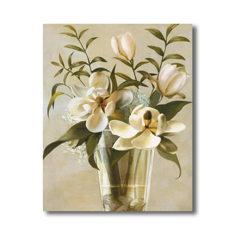 Frendorf | Blumenmuster Wanddeko Zeitgenössische Texturierte Schlafzimmer Eingewickelte Leinwand, Verschiedene Größen