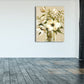 Frendorf | Blumenmuster Wanddeko Zeitgenössische Texturierte Schlafzimmer Eingewickelte Leinwand, Verschiedene Größen