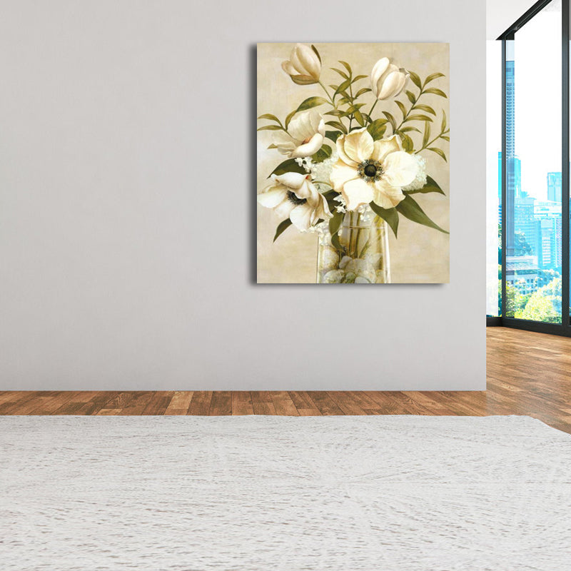 Frendorf | Blumenmuster Wanddeko Zeitgenössische Texturierte Schlafzimmer Eingewickelte Leinwand, Verschiedene Größen