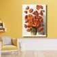 Frendorf | Blumenmuster Wanddeko Zeitgenössische Texturierte Schlafzimmer Eingewickelte Leinwand, Verschiedene Größen