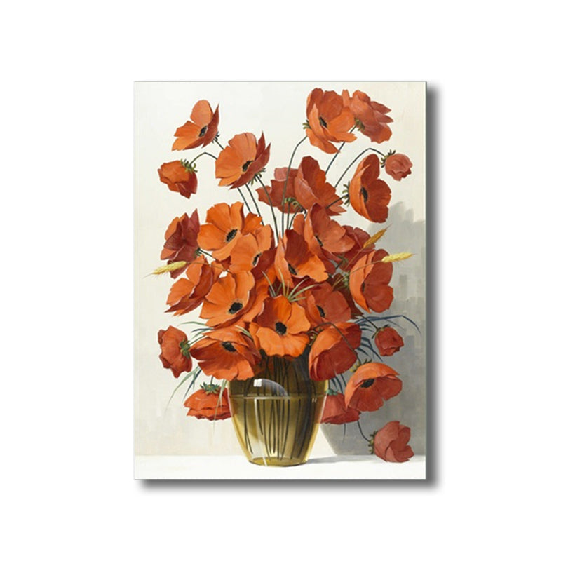 Frendorf | Blumenmuster Wanddeko Zeitgenössische Texturierte Schlafzimmer Eingewickelte Leinwand, Verschiedene Größen
