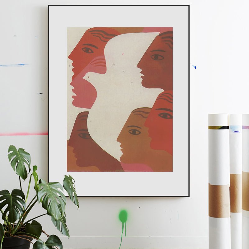 Frendorf | Figurenmuster Eingewickelt Leinwand Abstrakter Expressionismus Texturiertes Zuhause Galerie Gemälde