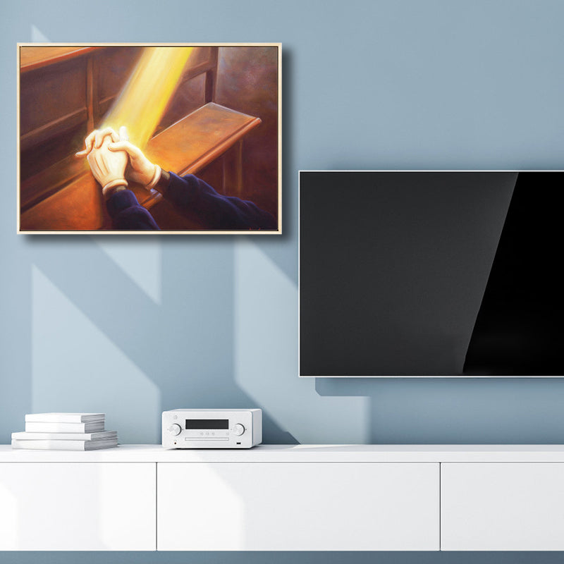 Art Nouveau die Hand Leinwand Braun Illustration Stillleben Wanddekoration für Schlafzimmer