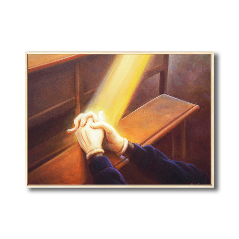 Art Nouveau die Hand Leinwand Braun Illustration Stillleben Wanddekoration für Schlafzimmer