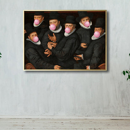 Kaugummi-Leinwandkunst Funky Spoof Gentlemen Wanddekoration in dunkler Farbe für das Schlafzimmer