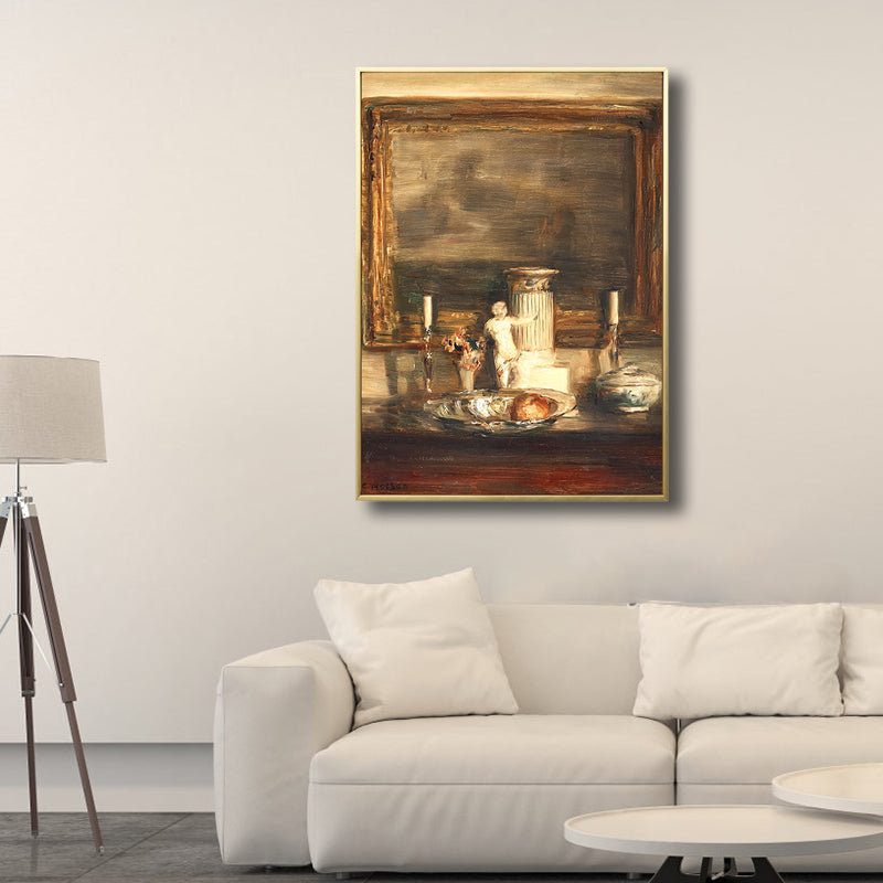 Gelbe Mid-Century Moderne Malerei Schränke Zeug Wandkunst Druck für Hausinterieur