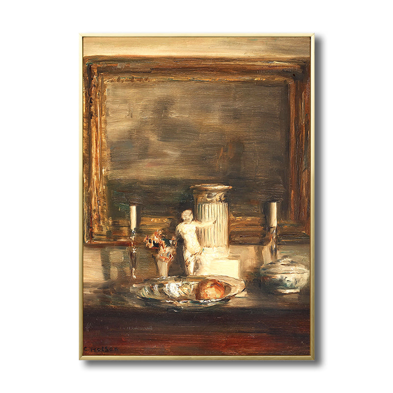 Gelbe Mid-Century Moderne Malerei Schränke Zeug Wandkunst Druck für Hausinterieur