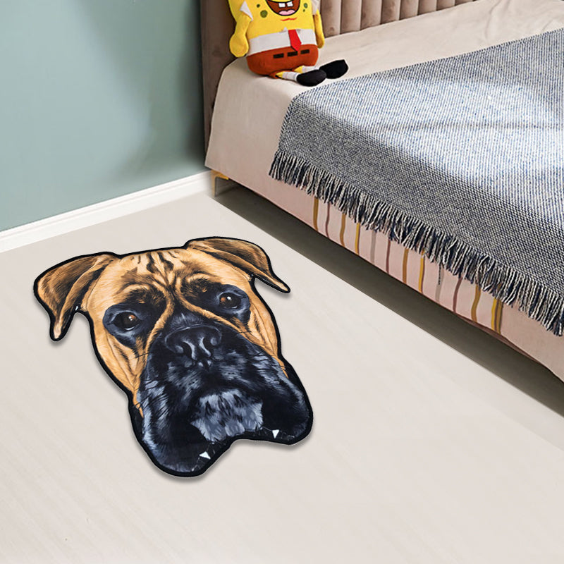 Frendorf | Creatief Bruin Hedendaags Tapijt Polyester Hondenpatroon Tapijt Wasbaar Huisdiervriendelijk Antislip Vloerkleed voor Kinderkamer