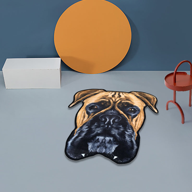 Frendorf | Creatief Bruin Hedendaags Tapijt Polyester Hondenpatroon Tapijt Wasbaar Huisdiervriendelijk Antislip Vloerkleed voor Kinderkamer