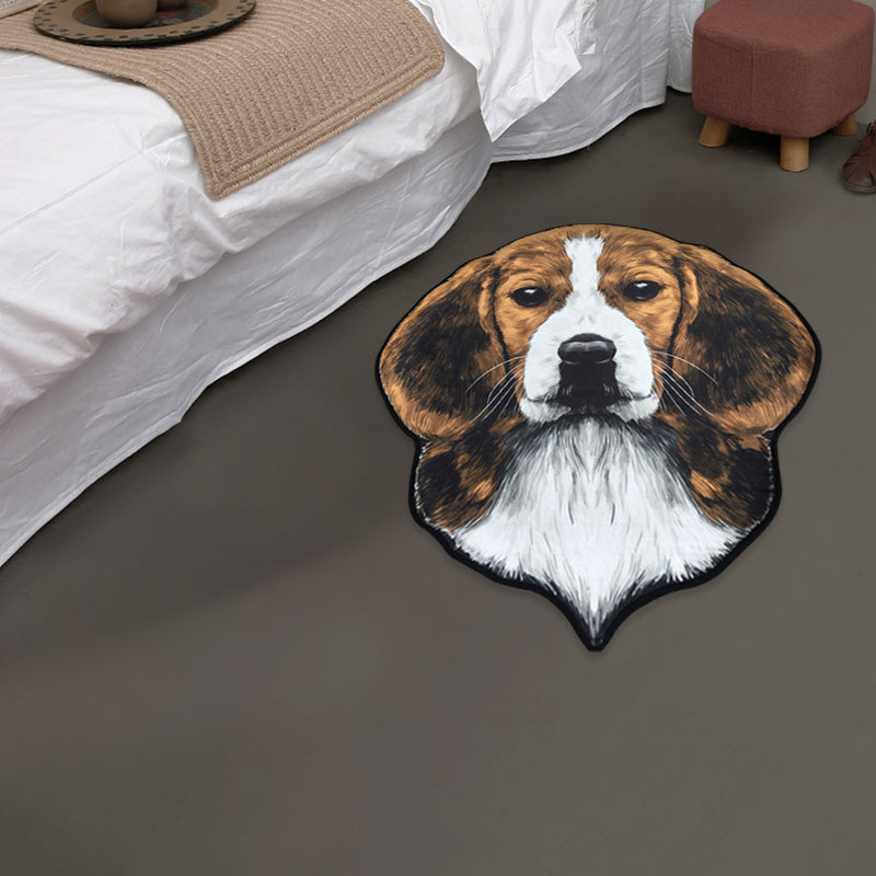Frendorf | Creatief Bruin Hedendaags Tapijt Polyester Hondenpatroon Tapijt Wasbaar Huisdiervriendelijk Antislip Vloerkleed voor Kinderkamer