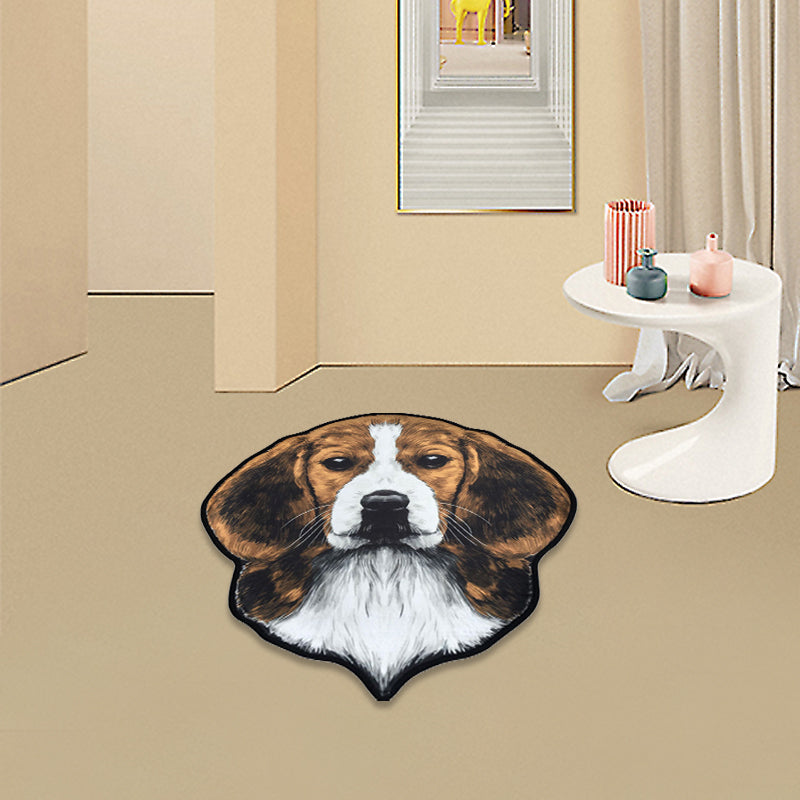 Frendorf | Creatief Bruin Hedendaags Tapijt Polyester Hondenpatroon Tapijt Wasbaar Huisdiervriendelijk Antislip Vloerkleed voor Kinderkamer