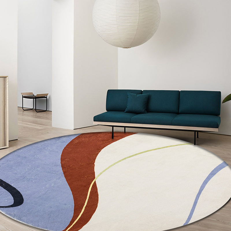 Frendorf | Groen und Weißes Abstractes Teppich Polyester Modernes Teppich Haustierfreundlich Waschbar Rutschfest Bereich Teppich für Wohnzimmer