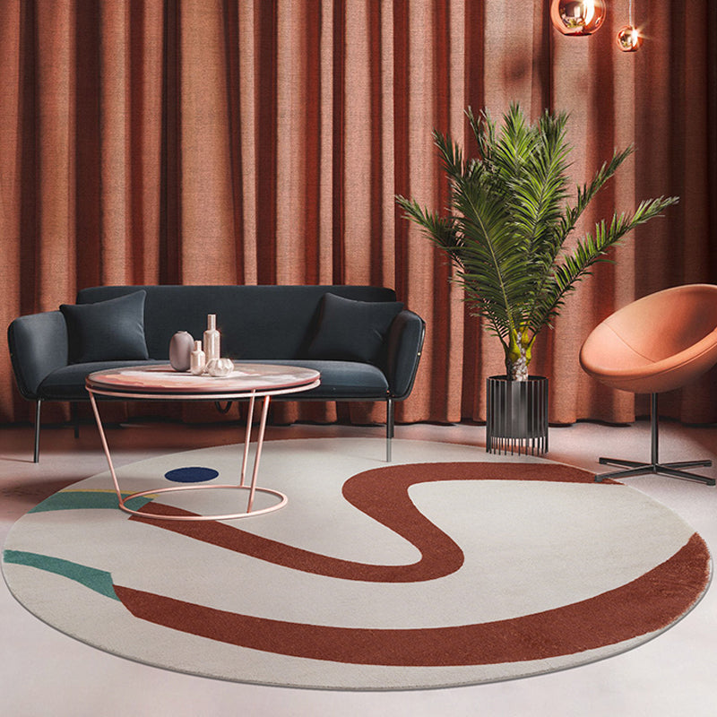 Frendorf | Groen und Weißes Abstractes Teppich Polyester Modernes Teppich Haustierfreundlich Waschbar Rutschfest Bereich Teppich für Wohnzimmer