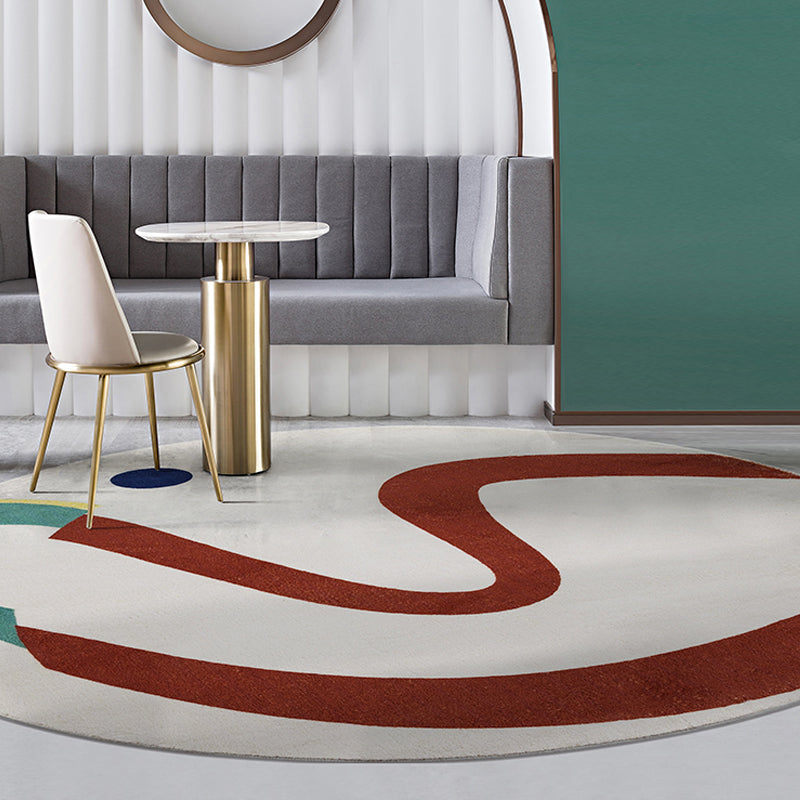 Frendorf | Groen und Weißes Abstractes Teppich Polyester Modernes Teppich Haustierfreundlich Waschbar Rutschfest Bereich Teppich für Wohnzimmer