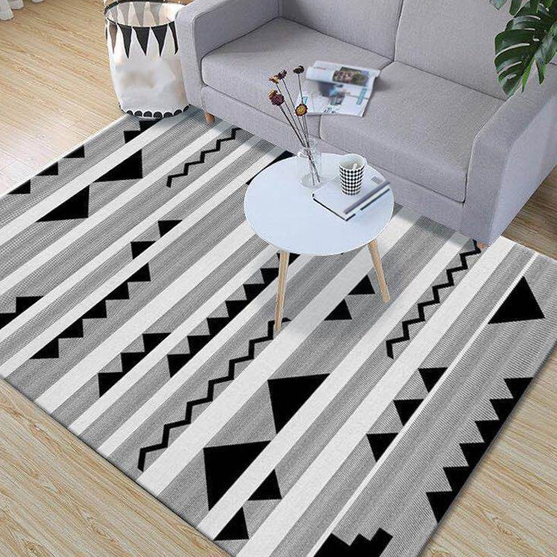 Frendorf | Mehrfarbiger geometrischer Musterteppich Polyester Teppich tierfreundlich waschbar rutschfester Bereichsteppich für das Wohnzimmer