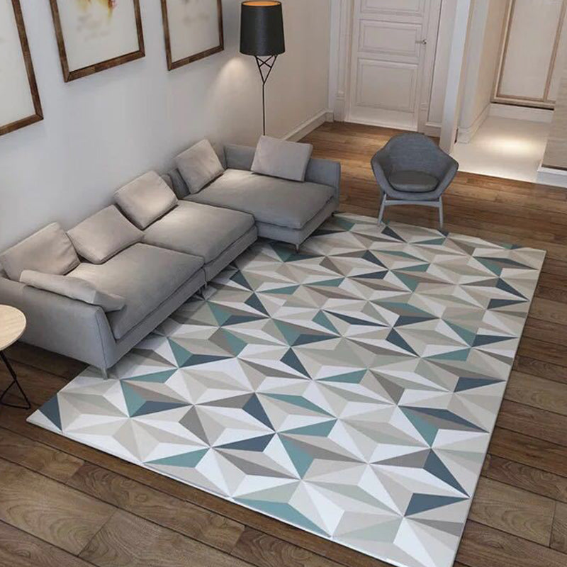 Frendorf | Mehrfarbiger geometrischer Musterteppich Polyester Teppich tierfreundlich waschbar rutschfester Bereichsteppich für das Wohnzimmer