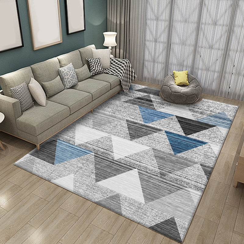 Frendorf | Mehrfarbiger geometrischer Musterteppich Polyester Teppich tierfreundlich waschbar rutschfester Bereichsteppich für das Wohnzimmer