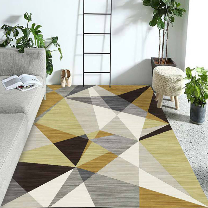 Frendorf | Mehrfarbiger geometrischer Musterteppich Polyester Teppich tierfreundlich waschbar rutschfester Bereichsteppich für das Wohnzimmer