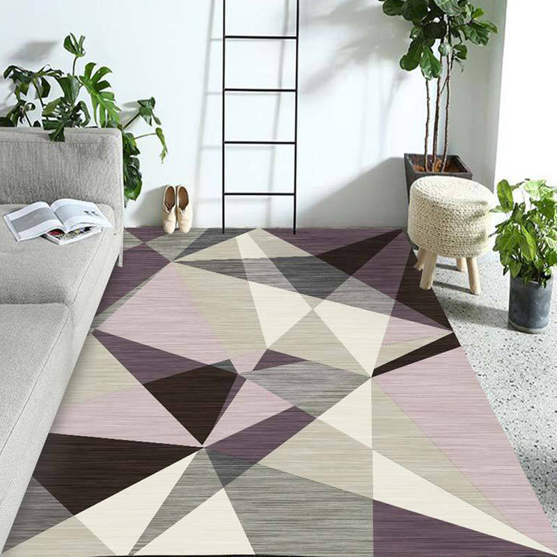 Frendorf | Mehrfarbiger geometrischer Musterteppich Polyester Teppich tierfreundlich waschbar rutschfester Bereichsteppich für das Wohnzimmer