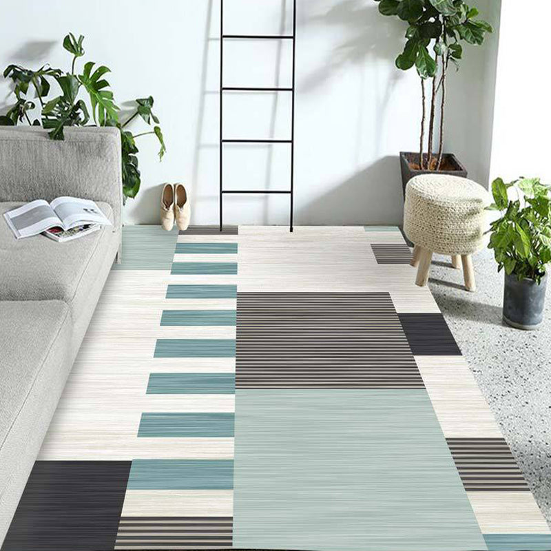 Frendorf | Mehrfarbiger geometrischer Musterteppich Polyester Teppich tierfreundlich waschbar rutschfester Bereichsteppich für das Wohnzimmer