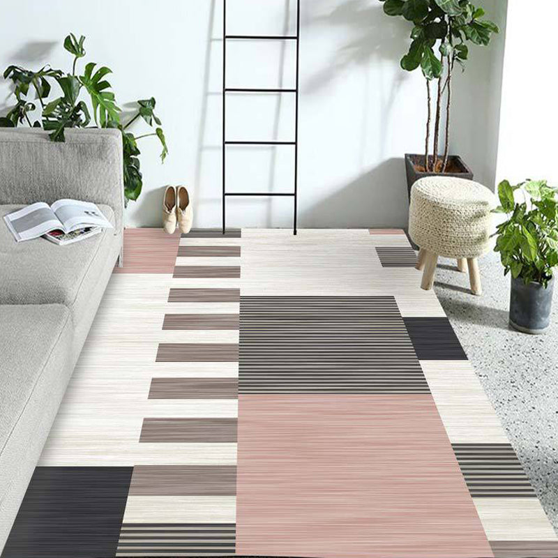 Frendorf | Mehrfarbiger geometrischer Musterteppich Polyester Teppich tierfreundlich waschbar rutschfester Bereichsteppich für das Wohnzimmer