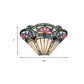 Frendorf | Lotus Wandlamp Licht Traditionele Glas-in-lood 1 Fitting Wandverlichting in Roze en Groen voor Gang