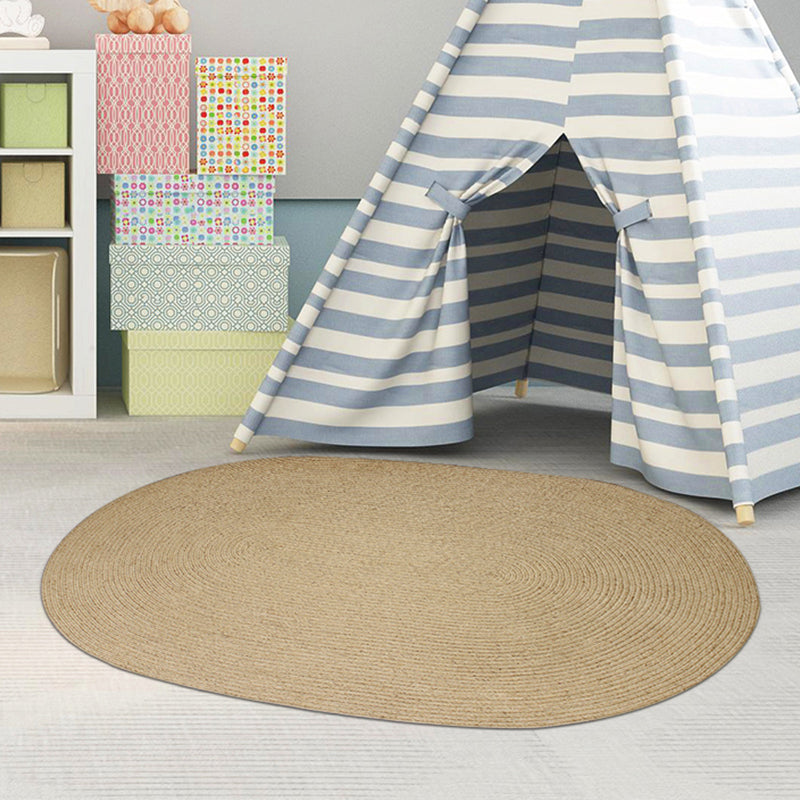 Frendorf | Braun Einfarbiger Teppich Sisal Ländlicher Teppich Haustierfreundlich Waschbar Rutschfester Teppich für Schlafzimmer