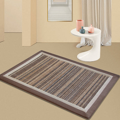 Frendorf | Braun Wohnzimmer Teppich Rustikal gestreiftes Muster Teppich Sisal Waschbar Rutschfeste Unterlage Tierfreundlicher Teppich