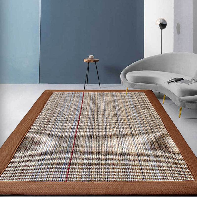 Frendorf | Braun Einfarbiger Teppich Sisal Ländlicher Teppich Haustierfreundlich Waschbar Rutschfester Teppich für Schlafzimmer