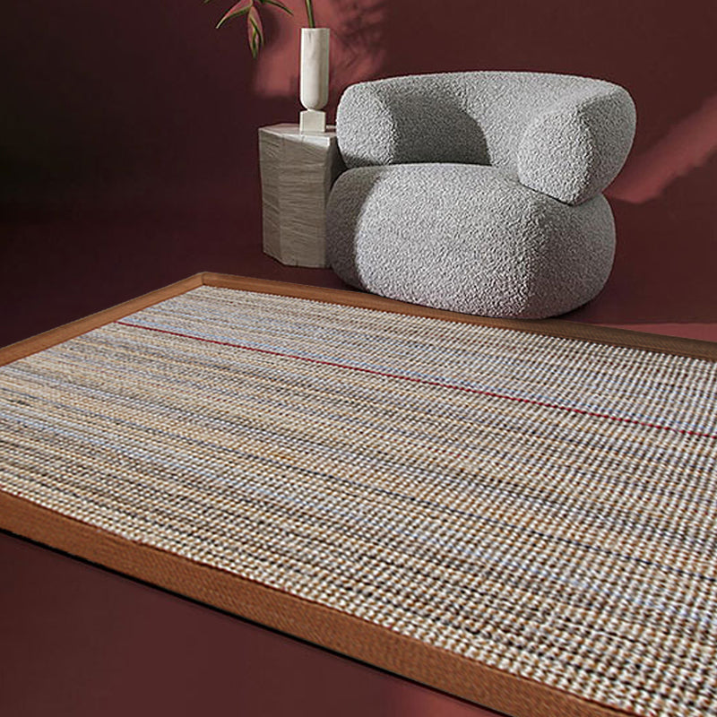 Frendorf | Braun Einfarbiger Teppich Sisal Ländlicher Teppich Haustierfreundlich Waschbar Rutschfester Teppich für Schlafzimmer