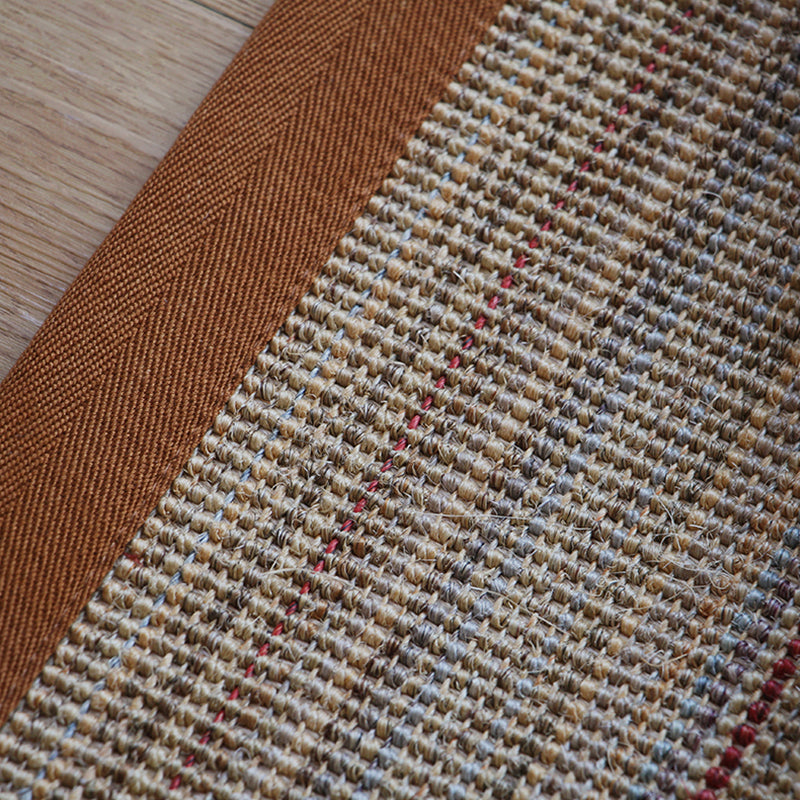 Frendorf | Braun Einfarbiger Teppich Sisal Ländlicher Teppich Haustierfreundlich Waschbar Rutschfester Teppich für Schlafzimmer